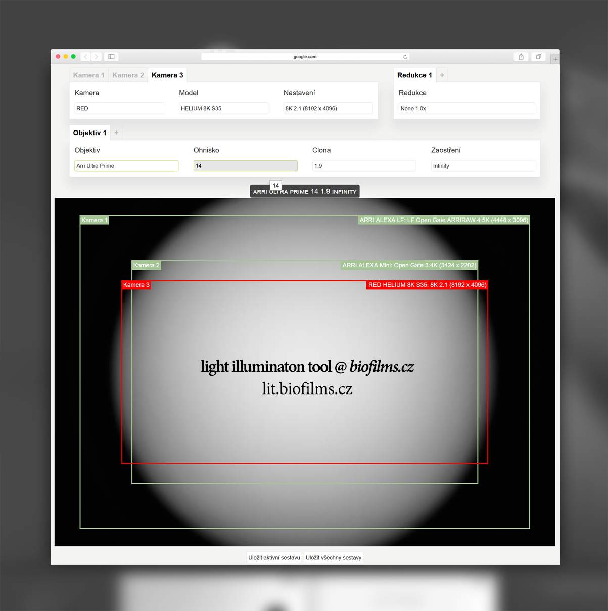 Light Illumination tool - biofilms.cz